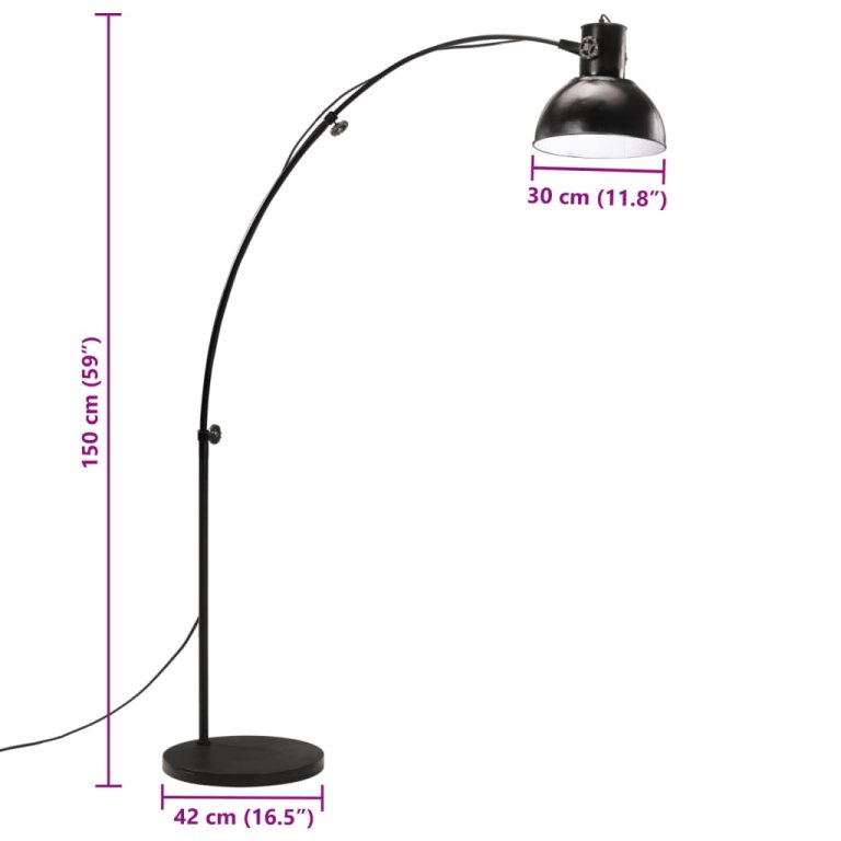 Lampă de podea 25 W, negru, 150 cm, E27