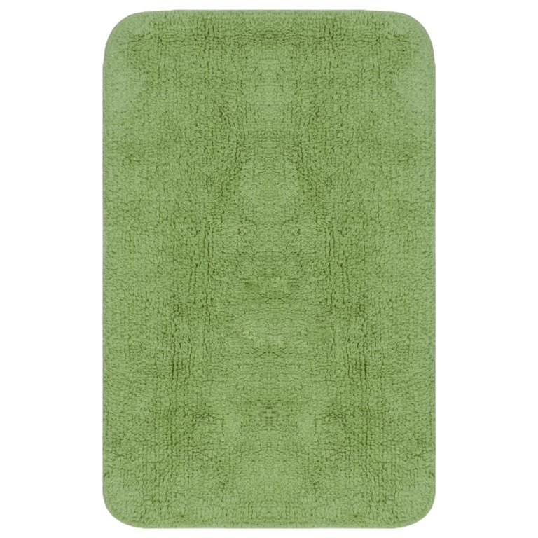 Set covorașe baie, 2 buc., verde, material textil