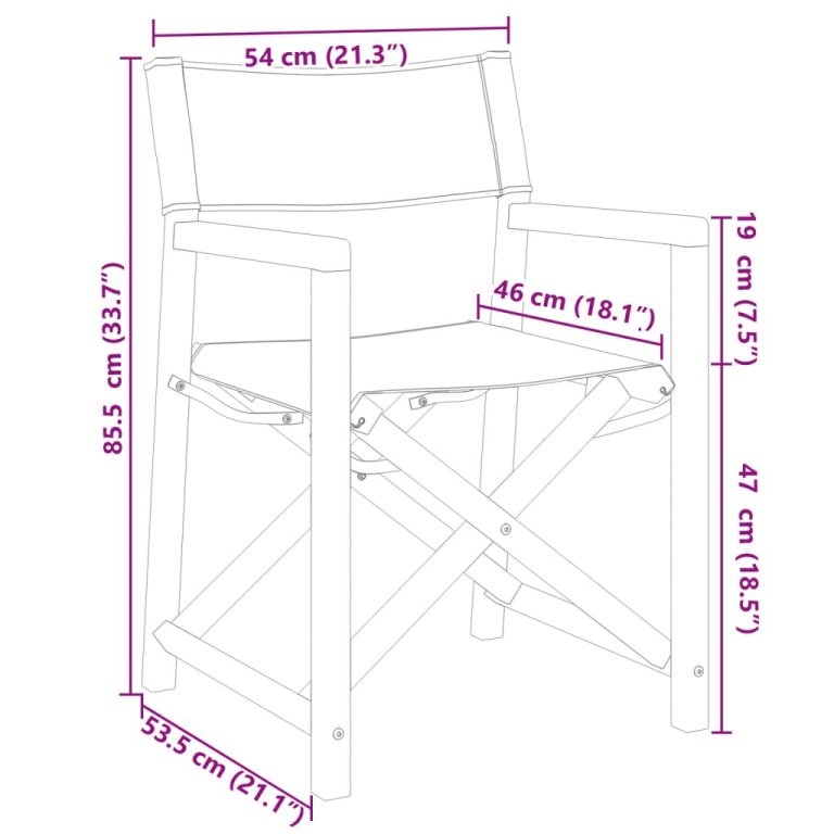 Scaune de grădină pliante, 2 buc., alb crem, material textil