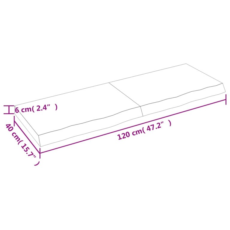 Raft de perete maro deschis 120x40x(2-6) cm lemn stejar tratat