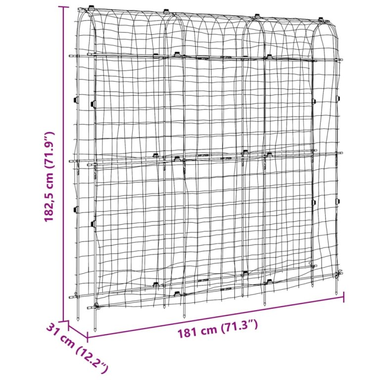 Spalier grădină plante cățărătoare cadru U 181x31x182,5 cm oțel