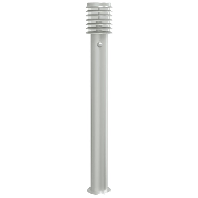 Lampă exterioară de podea cu senzor argintiu 110 cm, oțel inox