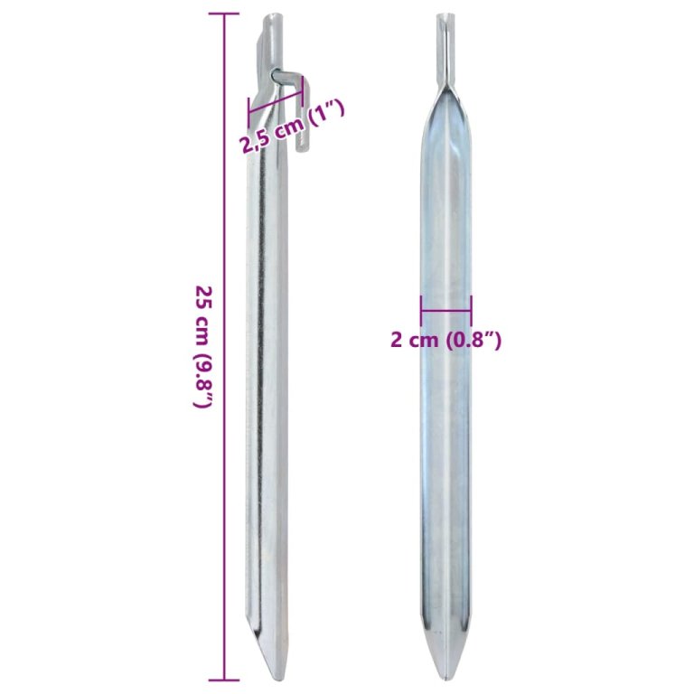 Țăruși de cort 24 buc., formă V, 25 cm, Ø20 mm, oțel galvanizat