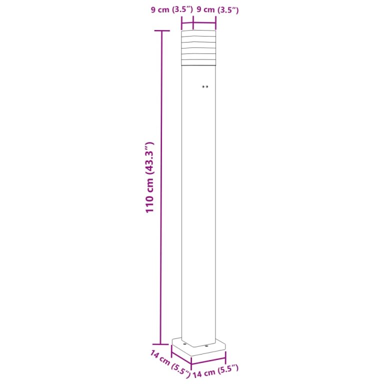 Lampă exterioară de podea cu priză, negru, 110 cm, aluminiu