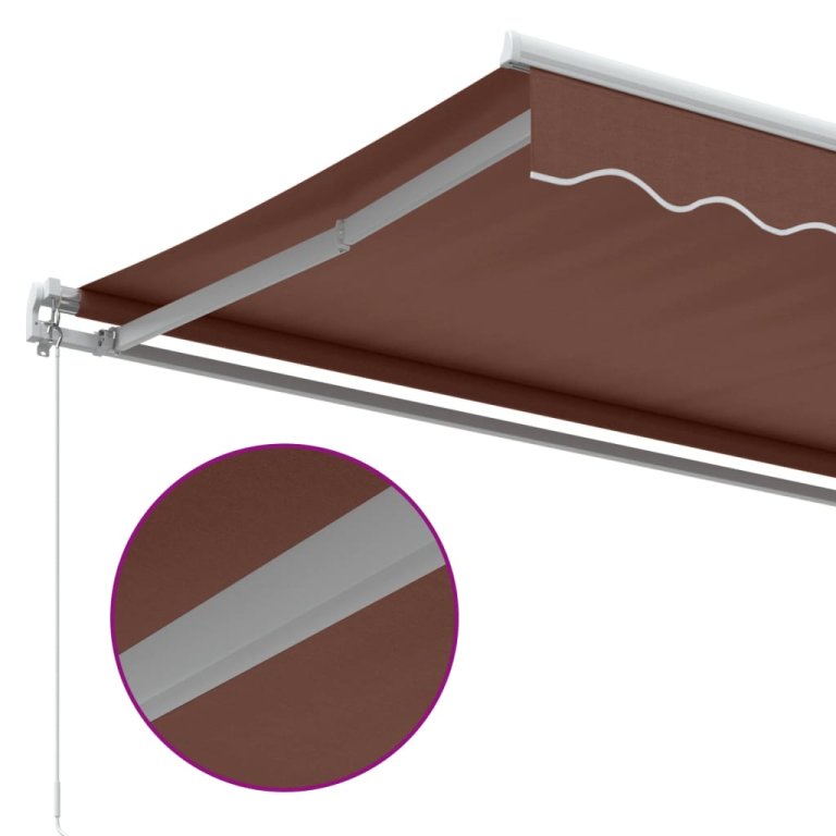 Copertină retractabilă manual, maro, 600x300 cm