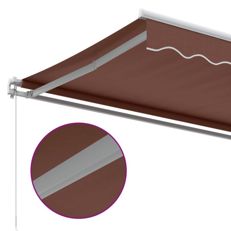 Copertină retractabilă manual, maro, 300x250 cm