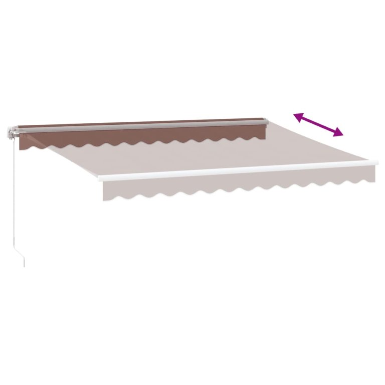 Copertină retractabilă manual, maro, 350x250 cm