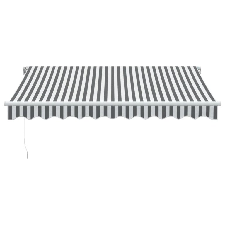 Copertină retractabilă manual, antracit/alb, 300x250 cm