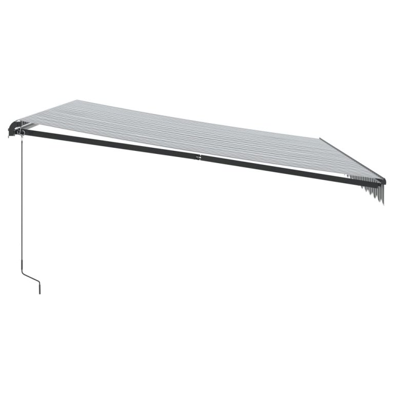 Copertină retractabilă manual cu LED, antracit/alb, 450x300 cm