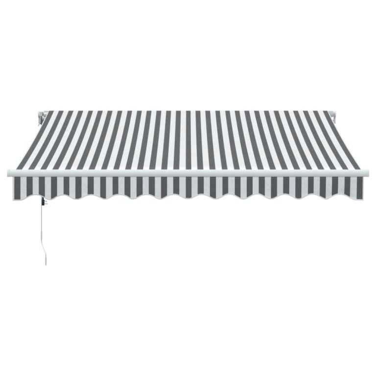 Copertină retractabilă automat cu LED, antracit/alb, 300x250 cm