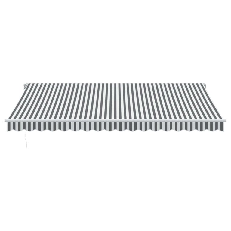 Copertină retractabilă manual cu LED, antracit/alb, 450x350 cm