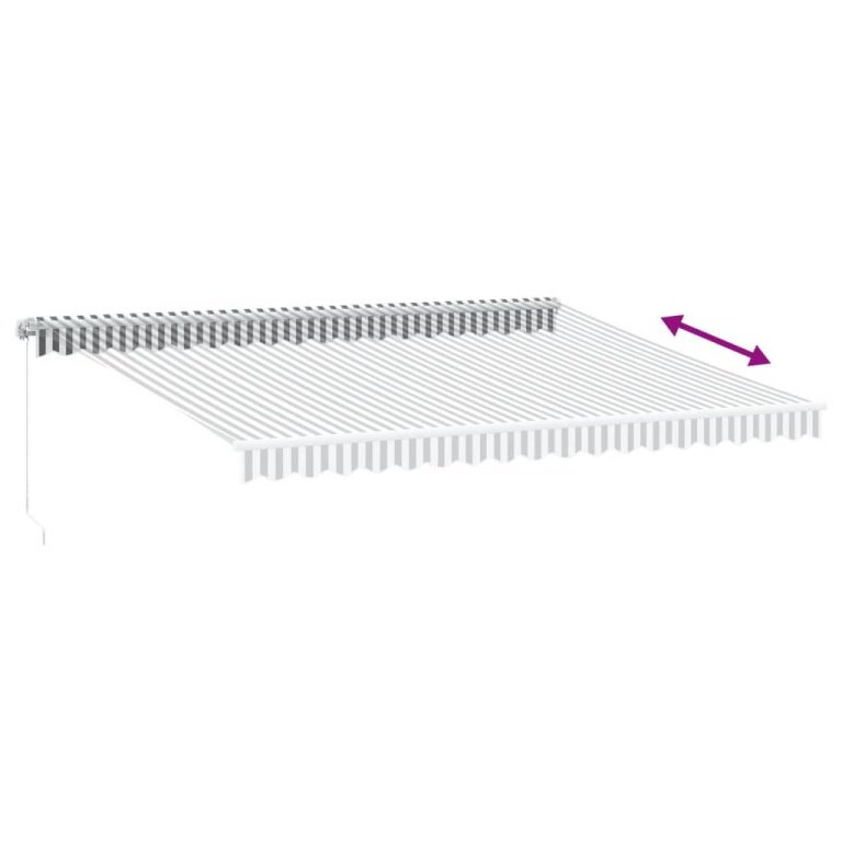 Copertină retractabilă manual cu LED, antracit/alb, 450x350 cm