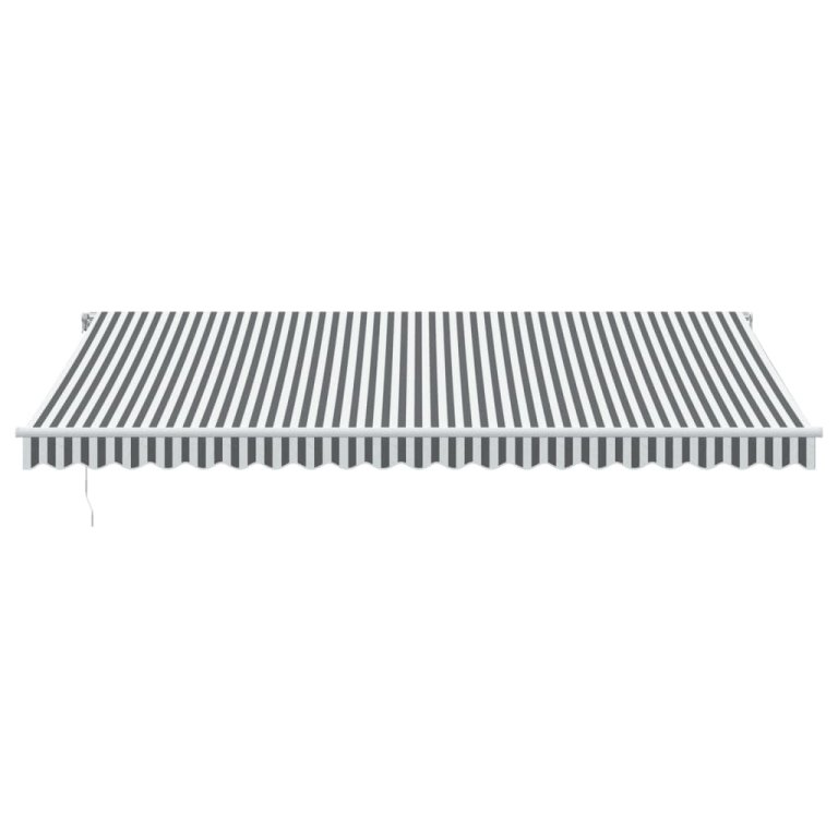 Copertină retractabilă manual cu LED, antracit/alb, 500x300 cm