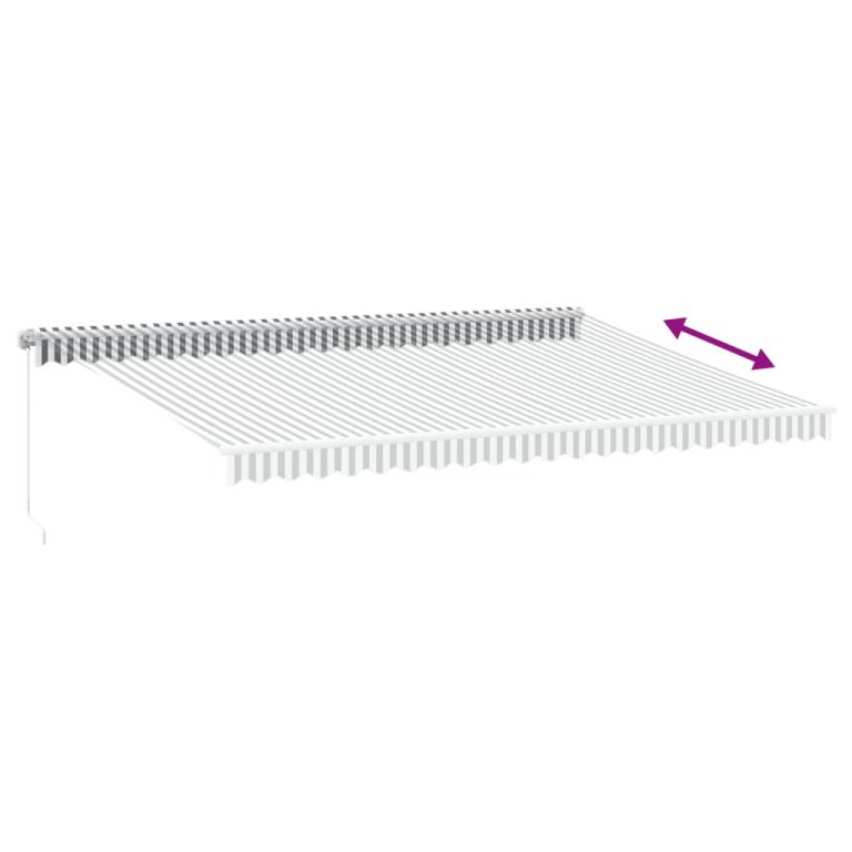 Copertină retractabilă manual cu LED, antracit/alb, 500x300 cm