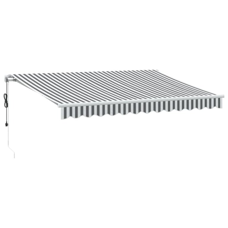 Copertină retractabilă automat cu LED, antracit/alb, 350x250 cm