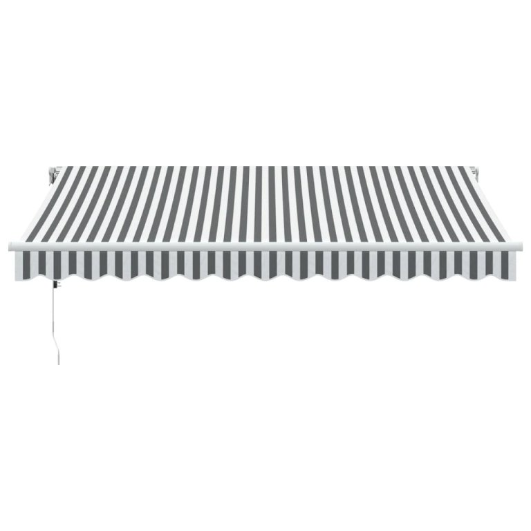 Copertină retractabilă automat cu LED, antracit/alb, 350x250 cm