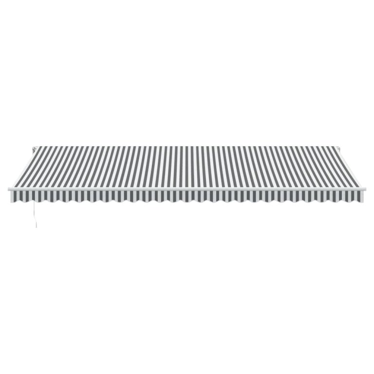 Copertină retractabilă automat cu LED, antracit/alb, 600x350 cm