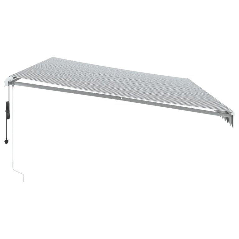 Copertină retractabilă automat cu LED, antracit/alb, 600x350 cm