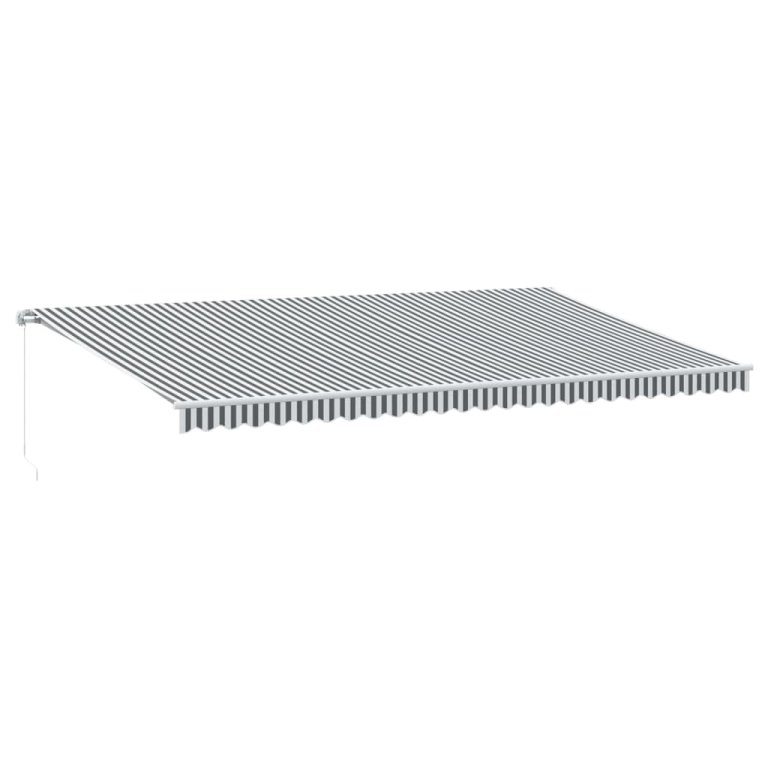 Copertină retractabilă manual cu LED, antracit/alb, 600x350 cm