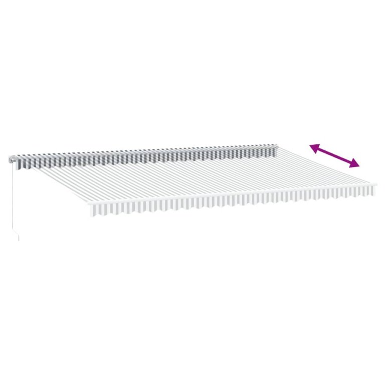 Copertină retractabilă manual cu LED, antracit/alb, 600x350 cm