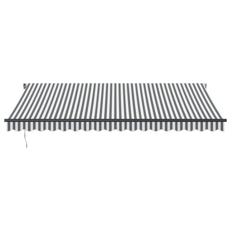 Copertină retractabilă manual cu LED-uri antracit/alb 450x350cm