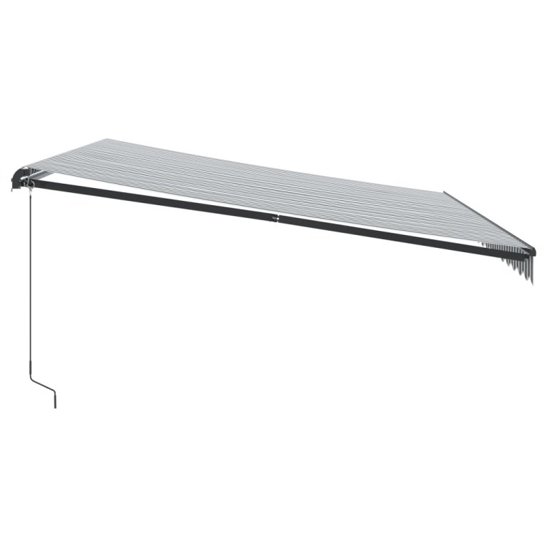 Copertină retractabilă manual cu LED-uri antracit/alb 450x350cm