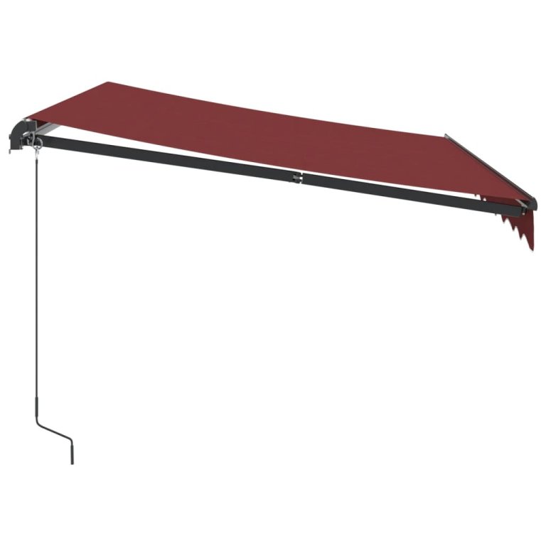 Copertină retractabilă manual cu LED-uri, vișiniu, 300x250 cm