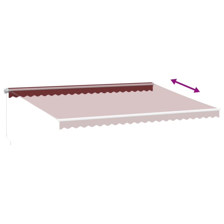 Copertina retractabilă manual, vișiniu, 500x350 cm