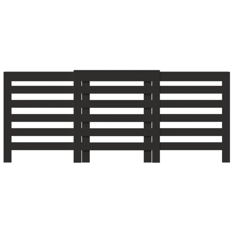 Mască pentru calorifer, negru, 205x21,5x83,5 cm, lemn prelucrat