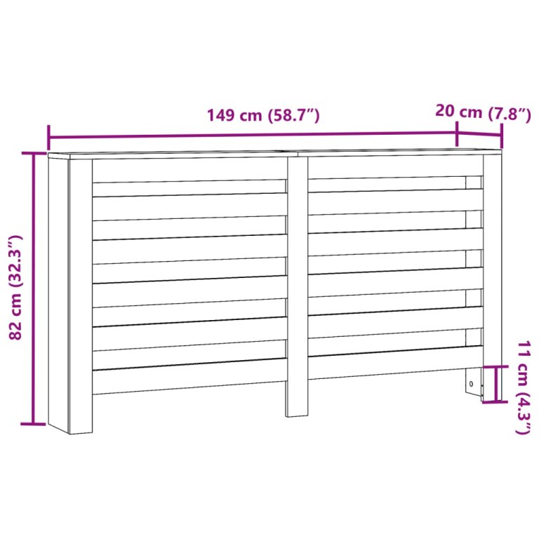 Mască pentru calorifer stejar maro 149x20x82 cm lemn prelucrat