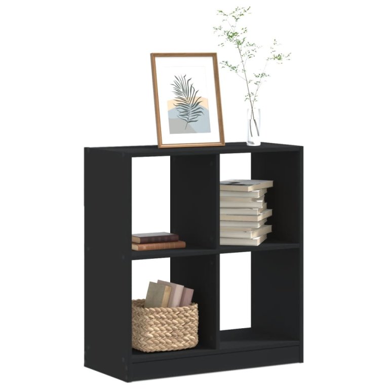 Bibliotecă, negru, 68,5x32x75 cm, lemn prelucrat