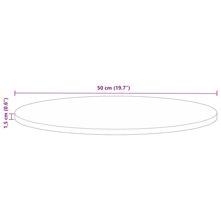 Blat de masă rotund, Ø 50x1,5 cm, lemn masiv reciclat