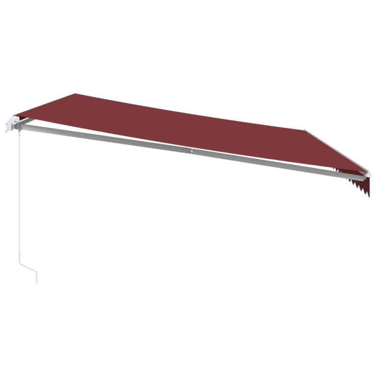 Copertina retractabilă manual cu LED, vișiniu, 500x300 cm