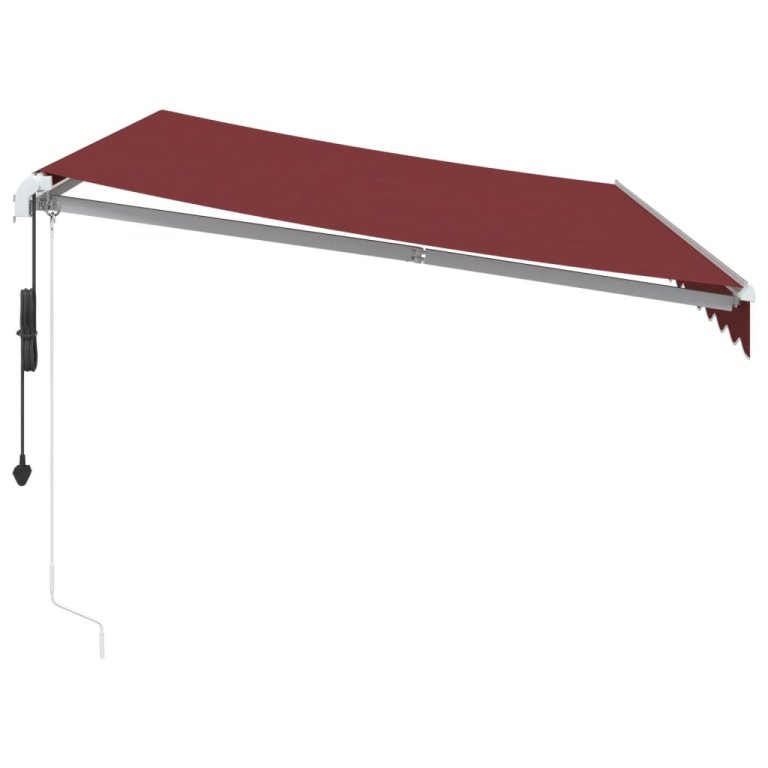 Copertina retractabilă automat cu LED, vișiniu, 350x250 cm