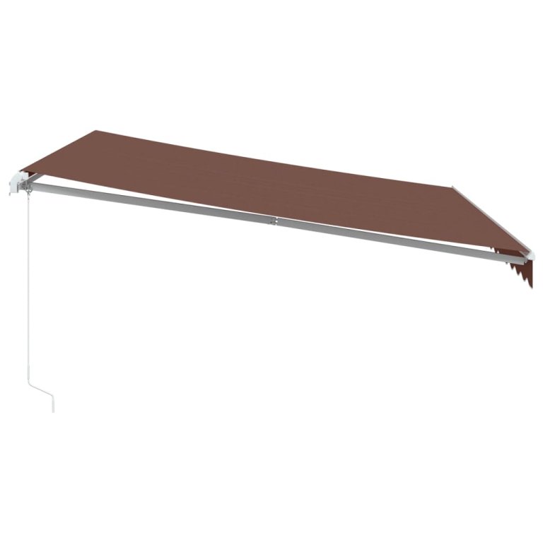 Copertina retractabilă manual cu LED, maro, 400x350 cm