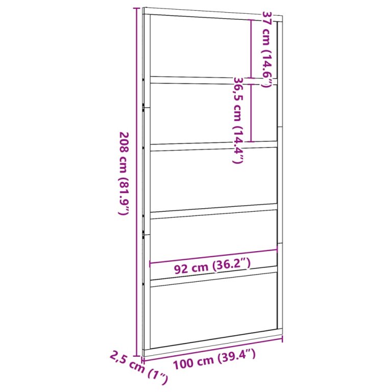 Ușă de hambar, alb, 100x208 cm, lemn masiv de pin