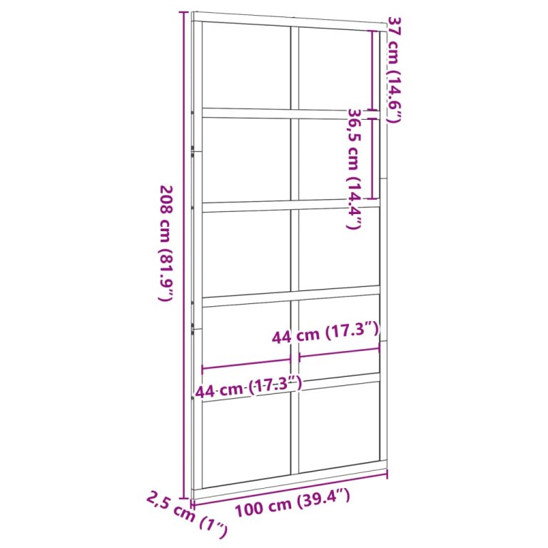 Ușă de hambar, alb, 100x208 cm, lemn masiv de pin