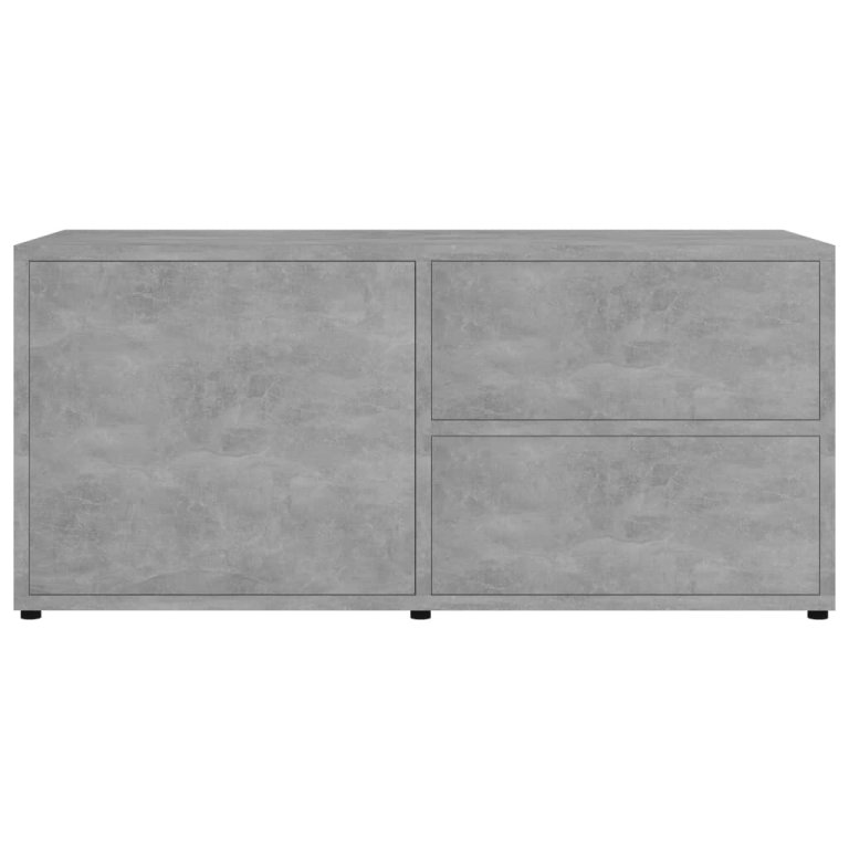 Dulap TV, gri beton, 80x34x36 cm, lemn prelucrat