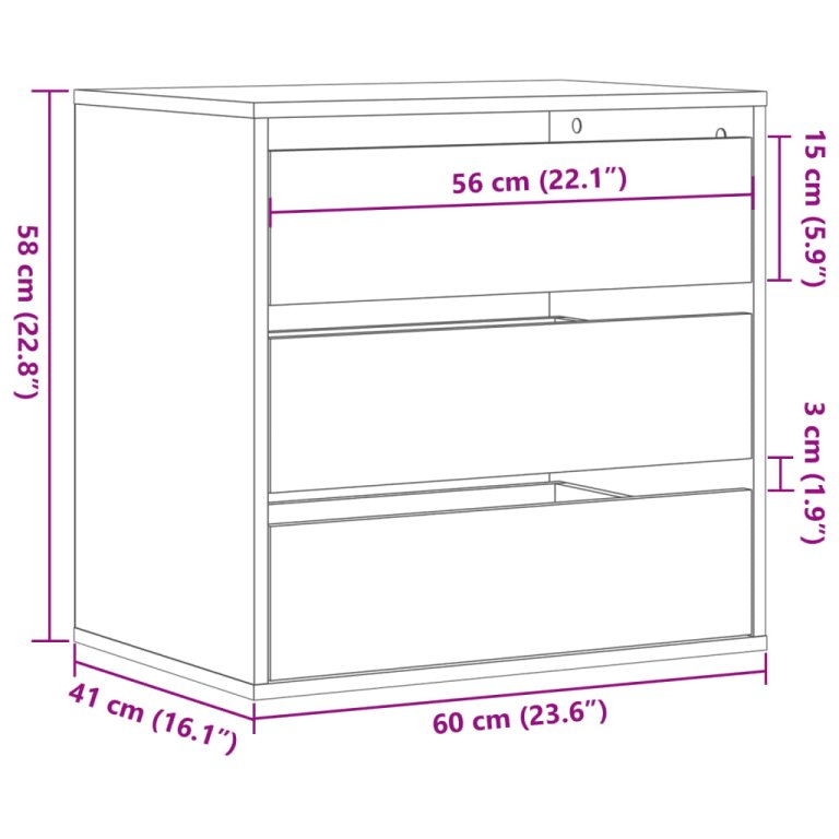 Dulap colț cu sertare sonoma gri 60x41x58 cm lemn prelucrat