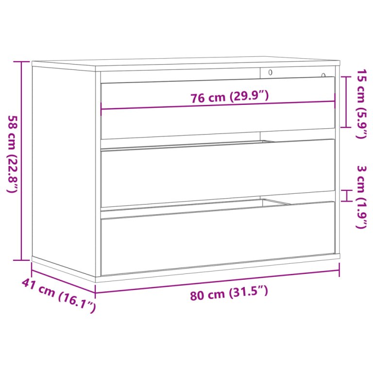 Dulap colț cu sertare gri beton 80x41x58 cm lemn prelucrat