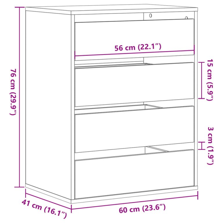 Dulap colț cu sertare stejar maro 60x41x76 cm lemn prelucrat