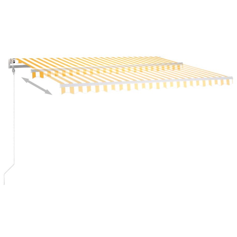 Copertină retractabilă manual, cu LED galben și alb, 4,5x3,5 m