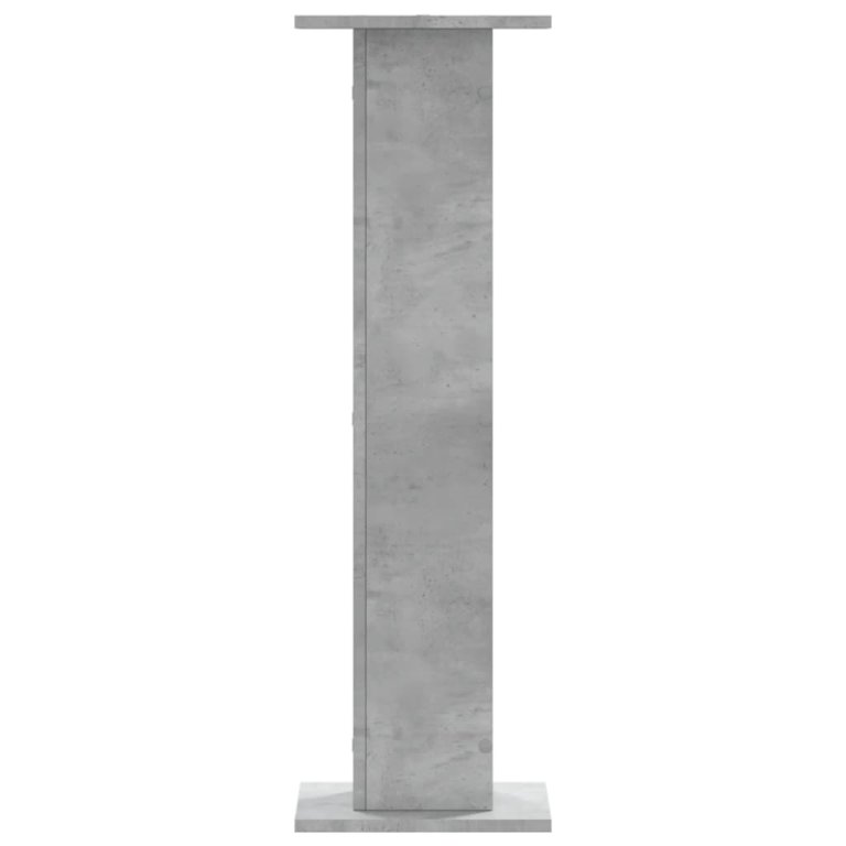 Noptiere, 2 buc., gri beton, 30x30x95 cm, lemn prelucrat