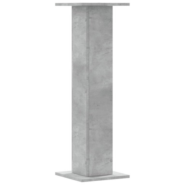 Noptiere, 2 buc., gri beton, 30x30x95 cm, lemn prelucrat