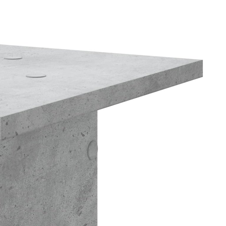 Noptiere, 2 buc., gri beton, 30x30x95 cm, lemn prelucrat