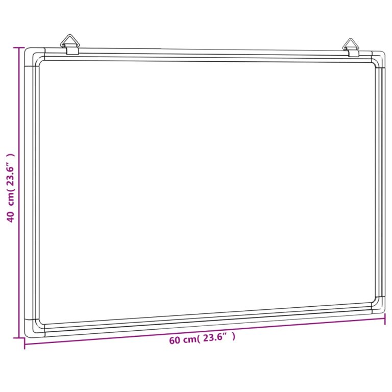 Tablă magnetică, alb, 60x40x1,7 cm, aluminiu