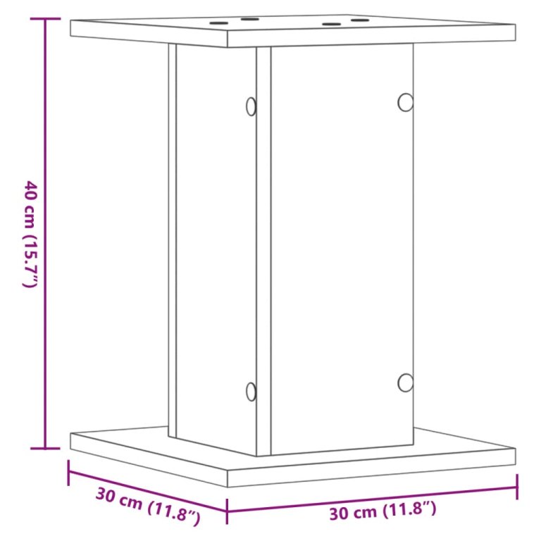 Suport difuzoare 2 buc stejar fumuriu 30x30x40cm lemn prelucrat