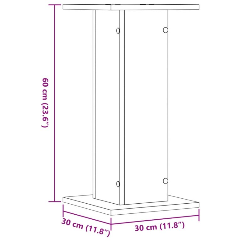 Suporturi difuzoare, 2 buc., alb, 30x30x60 cm, lemn prelucrat