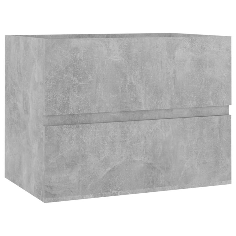 Set mobilier de baie, gri beton, lemn prelucrat