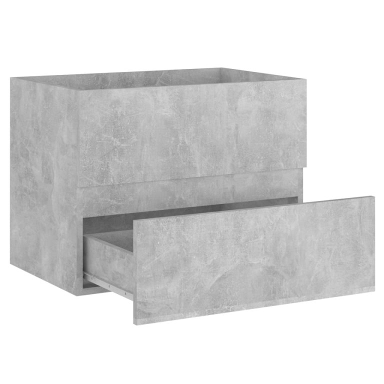 Set mobilier de baie, gri beton, lemn prelucrat